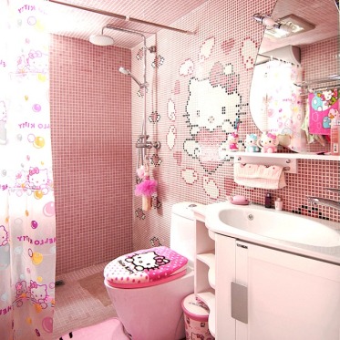 简约风格粉色卫生间装修效...