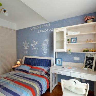 地中海风格清新蓝色儿童房...