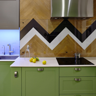 绿色混搭风格厨房装饰图