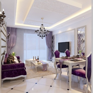 紫色浪漫2016欧式客厅美图