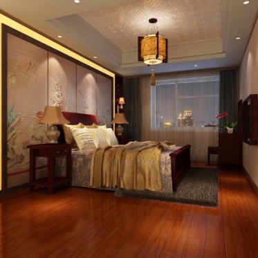 中式古典卧室吊顶装修美图...