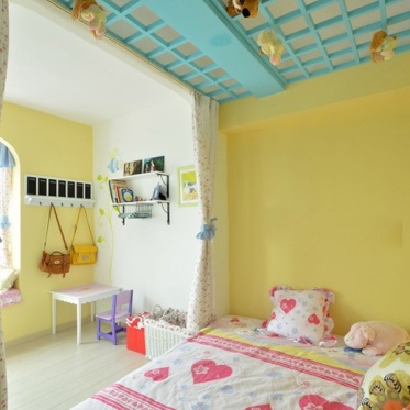 2016地中海风格黄色卧室装...