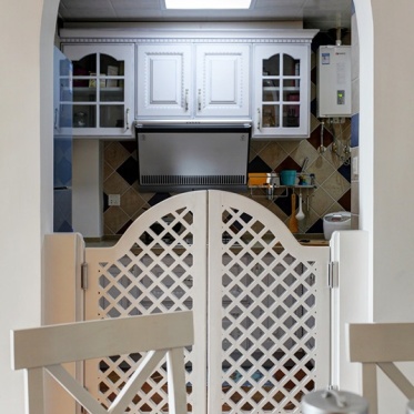 白色地中海风格厨房装修案...