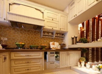 白色浪漫简欧风格厨房橱柜装饰设计