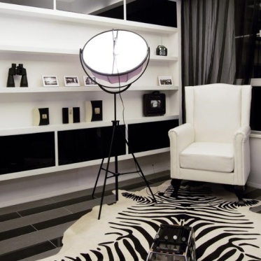 黑色现代风格客厅沙发设计...
