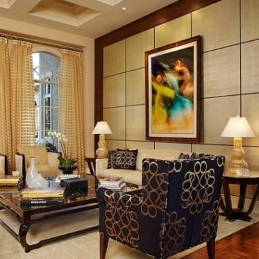 新古典风格黄色客厅设计赏...