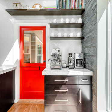 现代风格质感灰色厨房橱柜...