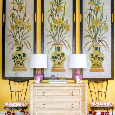 东南亚风格黄色客厅设计案...