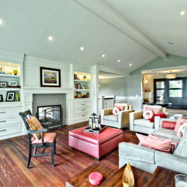 米色美式风格客厅沙发装修...