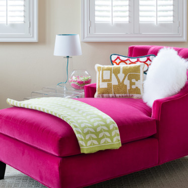 简约可爱粉色休闲沙发设计...