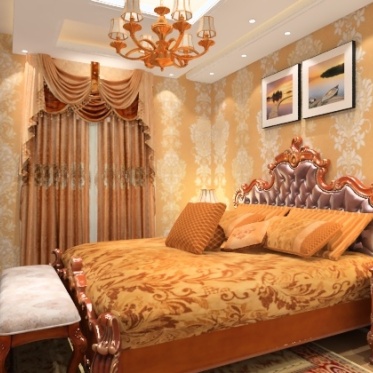 橙色欧式卧室装潢