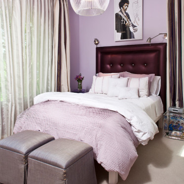 紫色简约风格卧室装潢设计