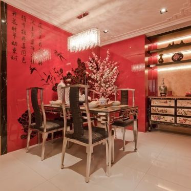 红色雅致新中式时尚餐厅图...