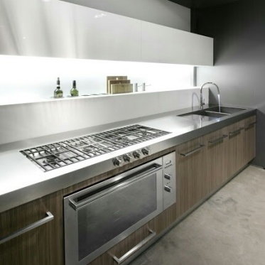 灰色现代风格厨房橱柜装修...
