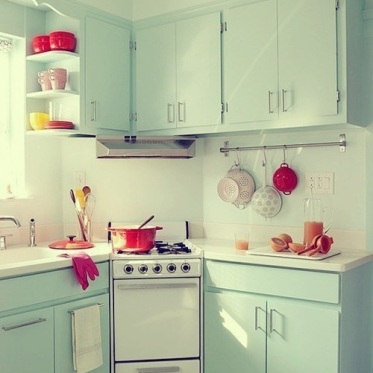 欧式浪漫绿色厨房厨柜图片