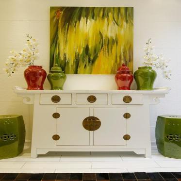 创意新中式典雅绿色装饰柜...