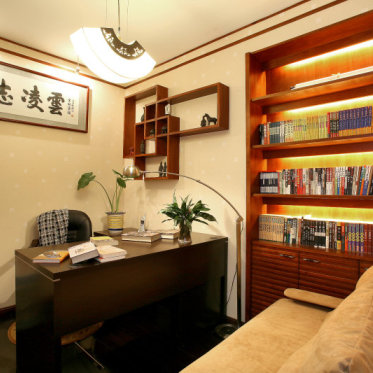 中式风格沉稳时尚书房设计...
