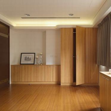 原木日式质朴风格卧室设计...