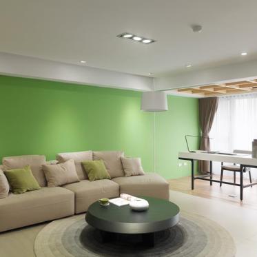 绿色雅致时尚现代风格客厅...