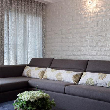 灰色简约风格客厅沙发设计...