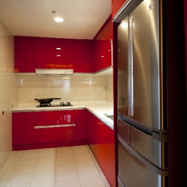 红色时尚个性现代风格厨房...