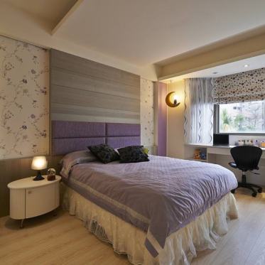 浪漫紫色美式卧室图片赏析