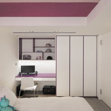 紫色浪漫温馨简约风格卧室...