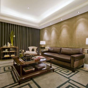 典雅新古典风格客厅设计图...