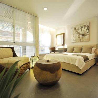 米色中式风格卧室装饰图