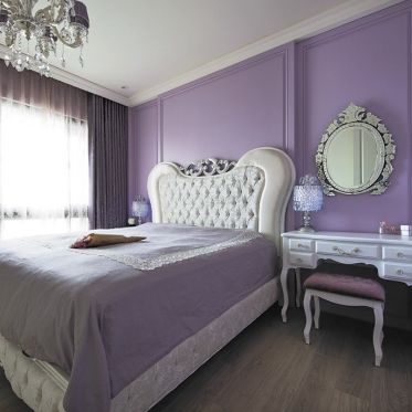 紫色浪漫温馨简欧风格卧室...