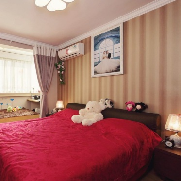 美式风格红色卧室装修图片
