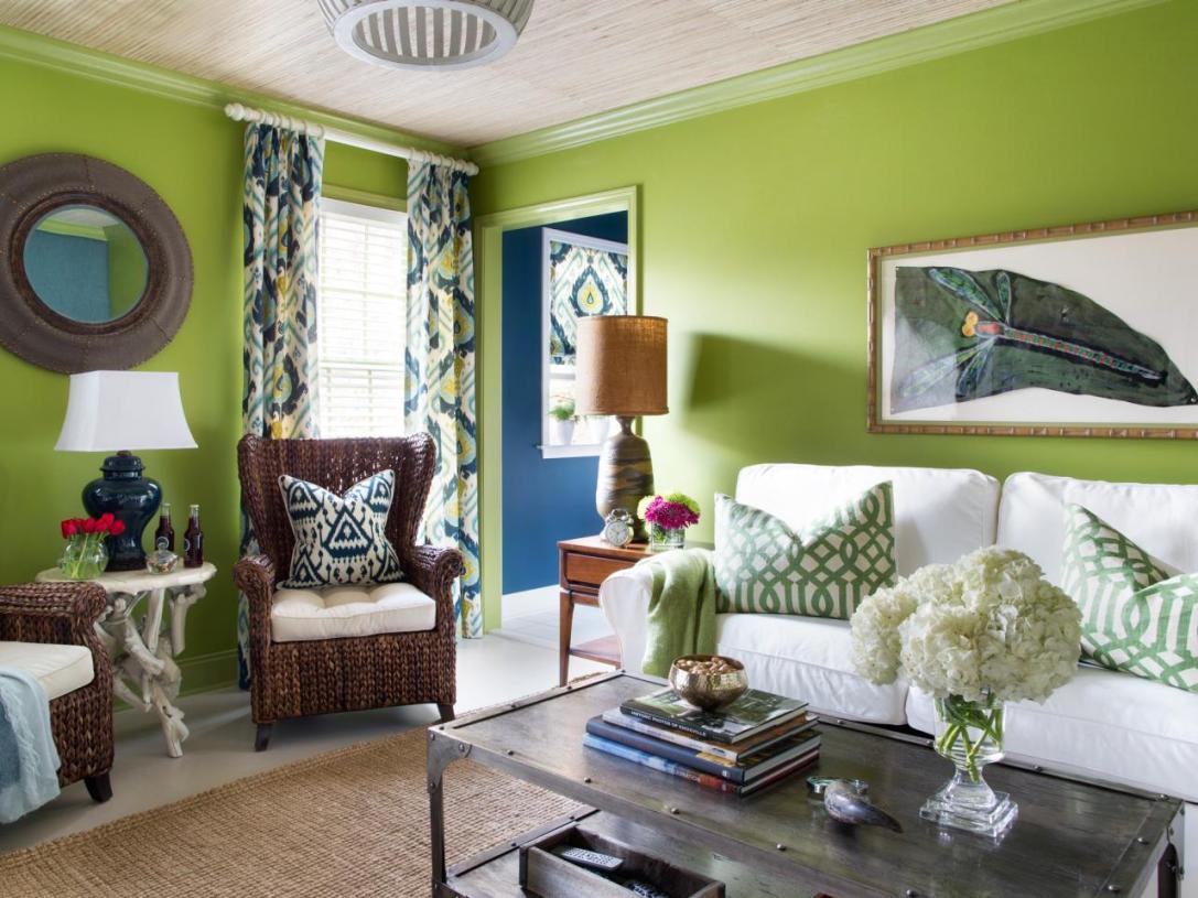 混搭风格绿色客厅设计案例
