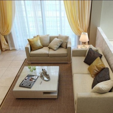 现代风格米色休闲客厅沙发...