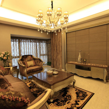 新古典风格褐色客厅设计图