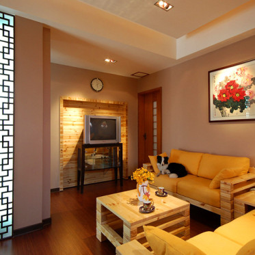 中式米色客厅设计装潢