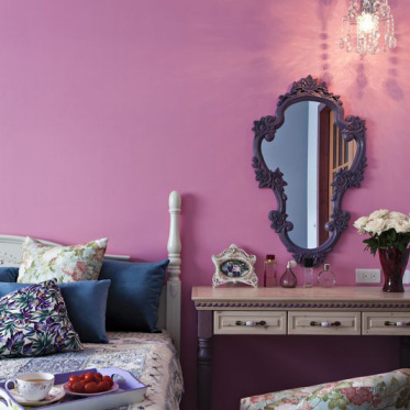 2016浪漫紫色欧式卧室风格...