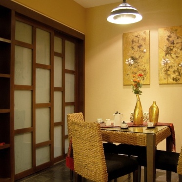 新中式黄色餐厅设计效果图