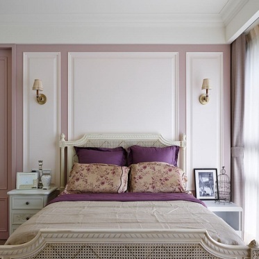 紫色浪漫田园风格卧室布置