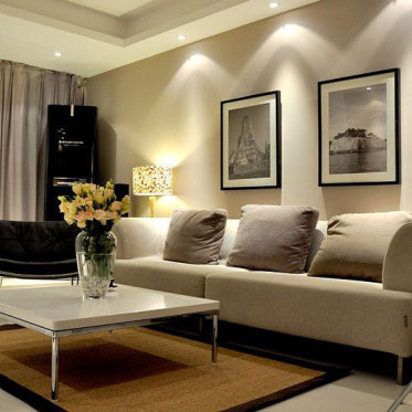 现代素色布艺沙发效果图