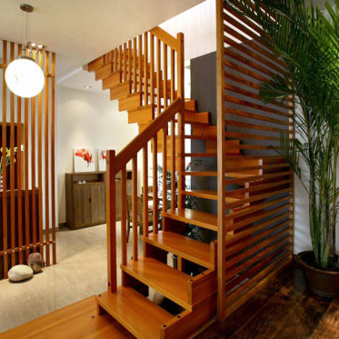 中式木质楼梯美图