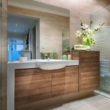 现代木质浴室柜美图