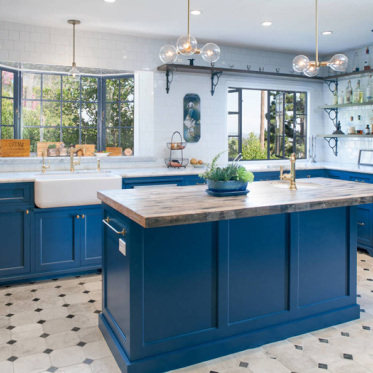 美式蓝色厨房美图