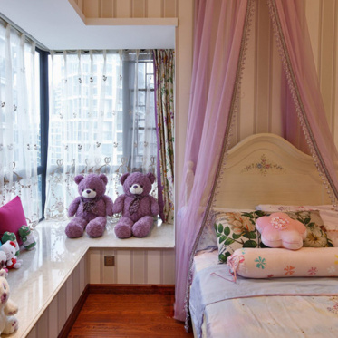 梦幻紫色儿童房设计