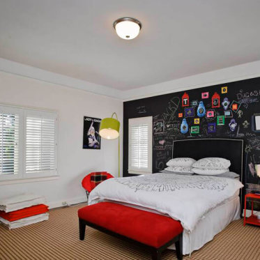 红与黑现代儿童房设计