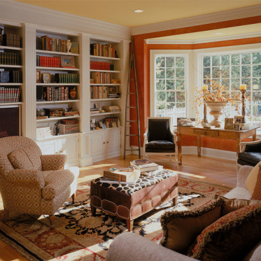 暖色美式书房设计
