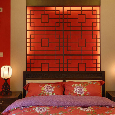 中国风古典卧室背景墙欣赏
