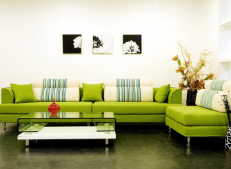 清新绿色现代客厅装修设计