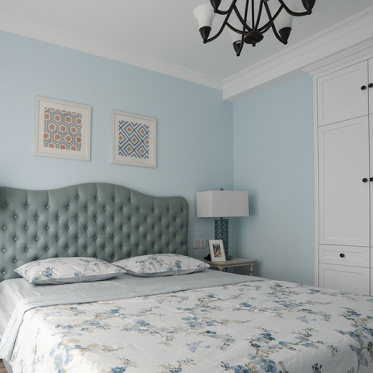 浅蓝美式卧室装修设计