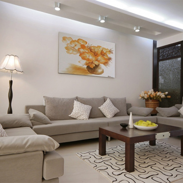 淡雅中式米色客厅设计图