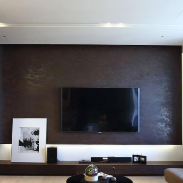 时尚黑现代客厅电视墙设计